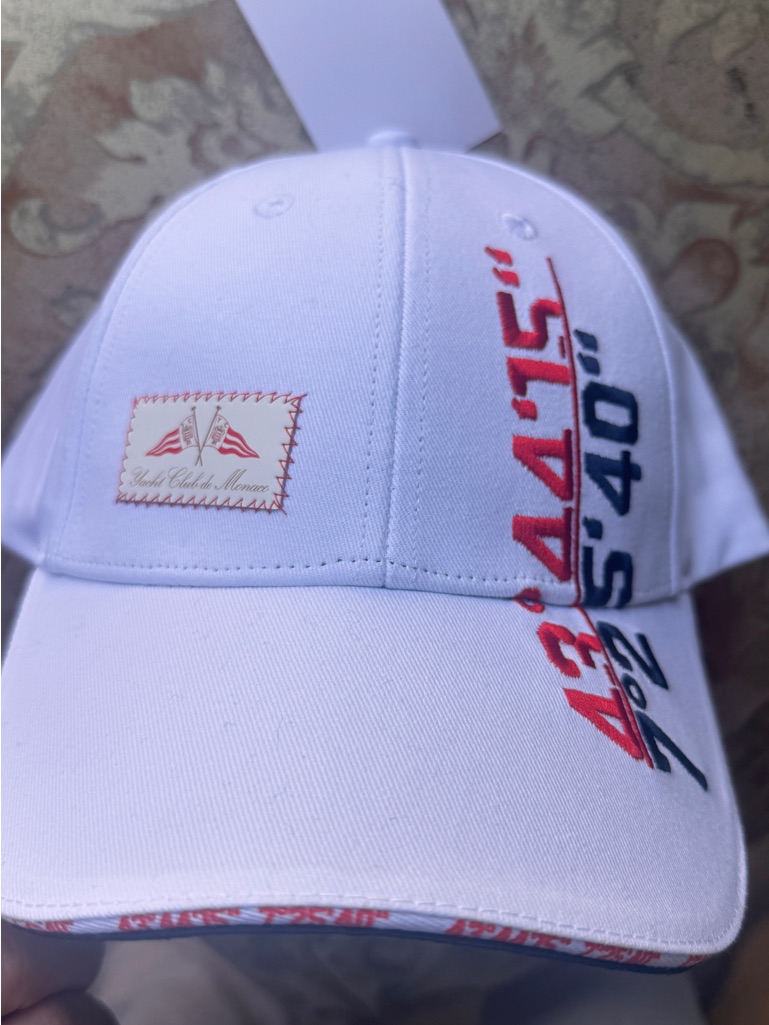 Yacht Club Monaco White Embroidered Baseball Cap Straight From Monaco Brand Ne